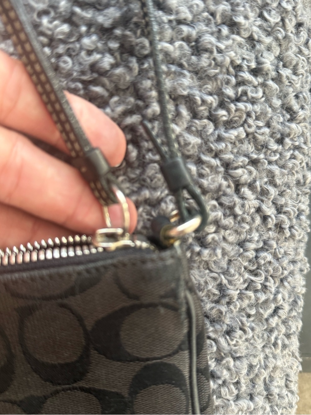 Coach Black Signature Canvas Wristlet - Picture 4 of 13